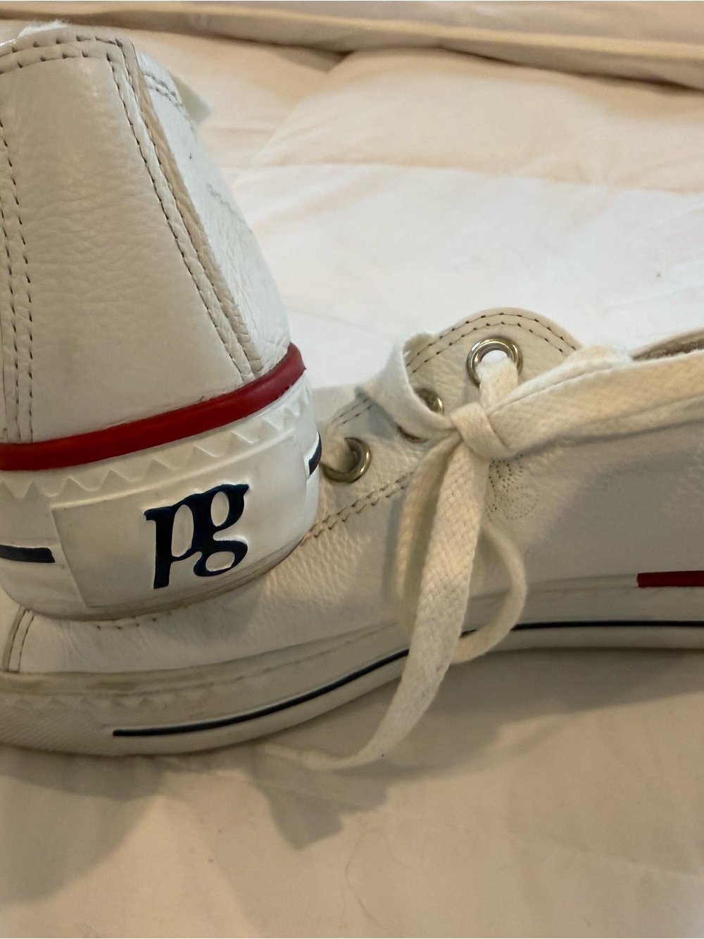 Paul Green White Athletic Sneakers with Red & Navy Trim